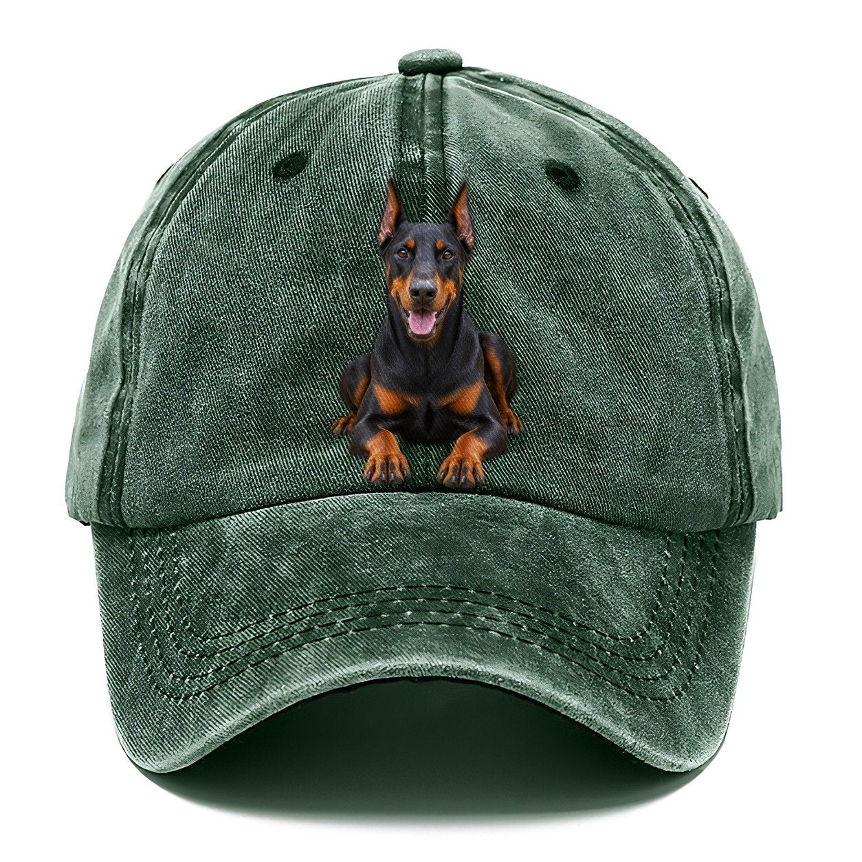 Doberman Pinscher Sitting Top Breeds Classic Cap – Forest Mist