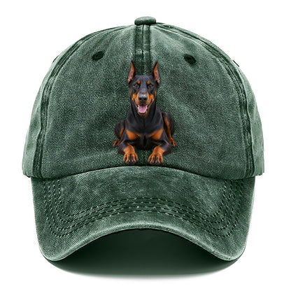 Doberman Pinscher Sitting Top Breeds Classic Cap – Forest Mist