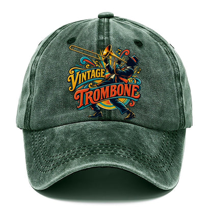 Vintage Trombone Music Instruments Classic Cap – Forest Mist