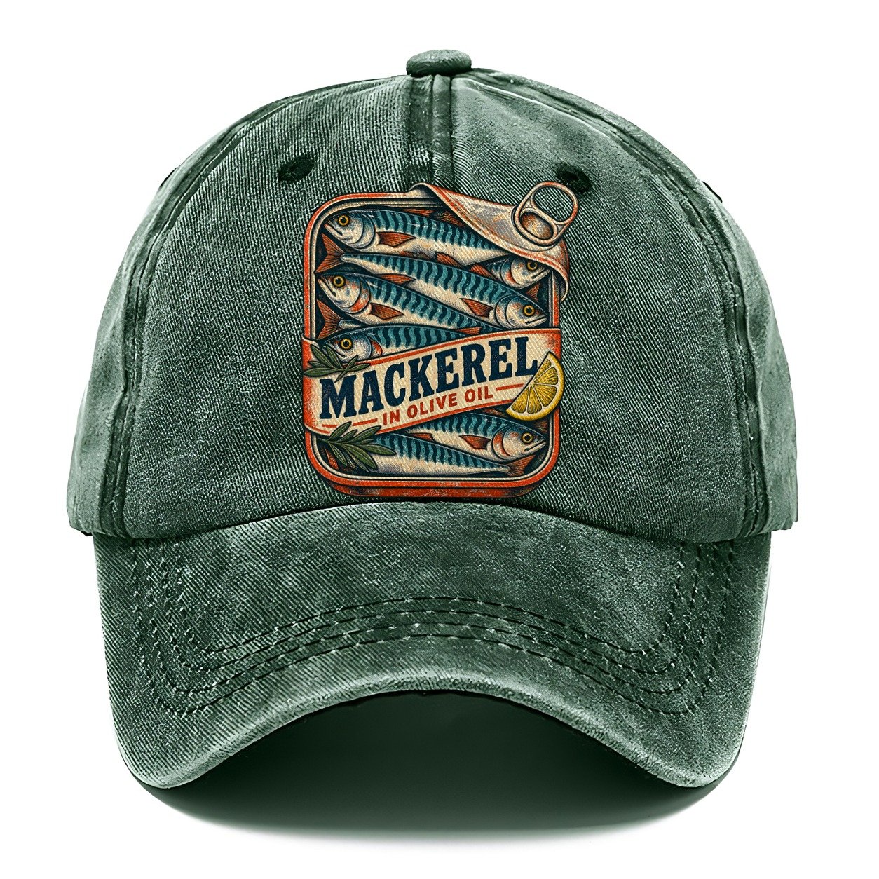 Mackerel Tin Stack Fishing Club Classic Cap – Forest Mist