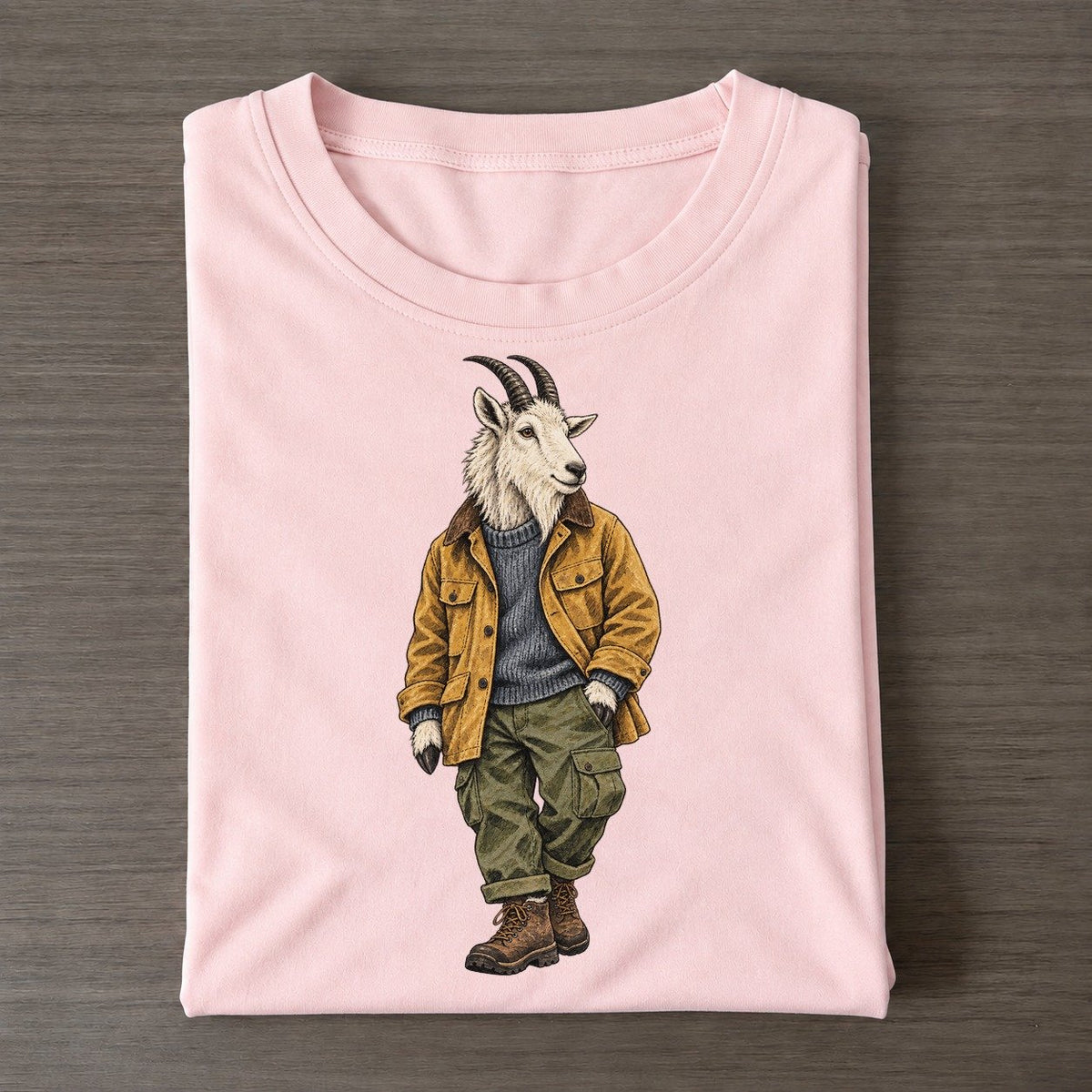 Mountain Goat Wardrobe Portrait Wild Wardrobe Portraits Classic T-shirt – Pink