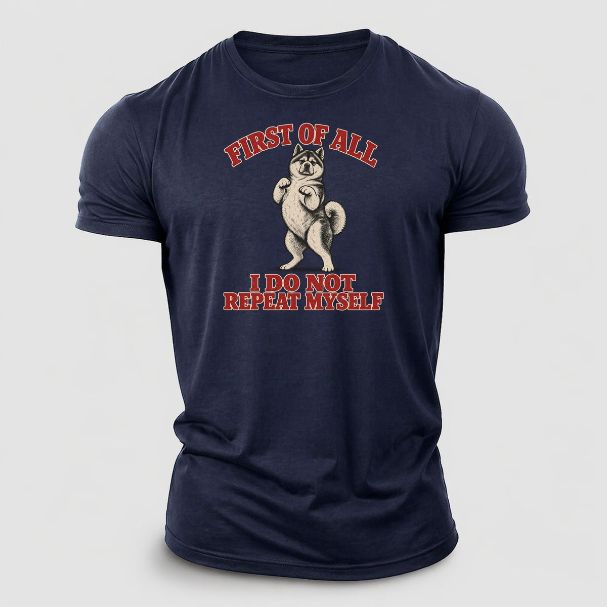 Akita Dog Declarations Cotton T-Shirt – Navy