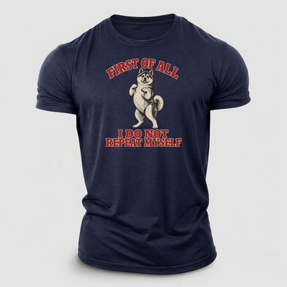 Akita Dog Declarations Cotton T-Shirt – Navy