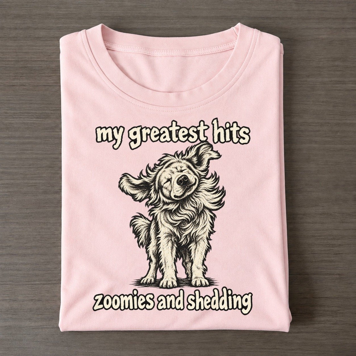 A Thick Coated Dog Mid Shake Body Twisting Coat Flung Outward Bark For Me Classic T-shirt – Pink