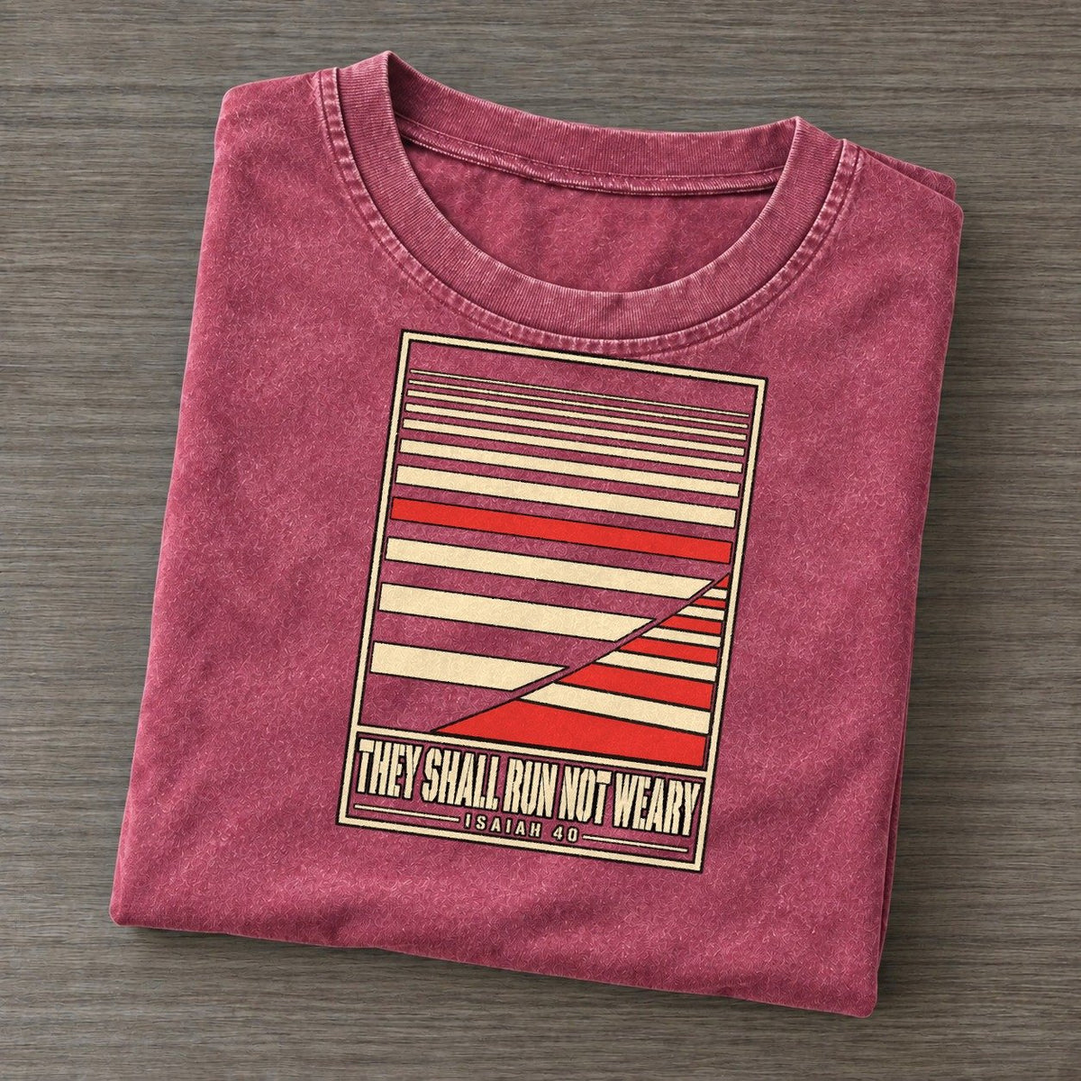 They Shall Run Not Weary Pit Board Parables Vintage T-shirt – Raspberry