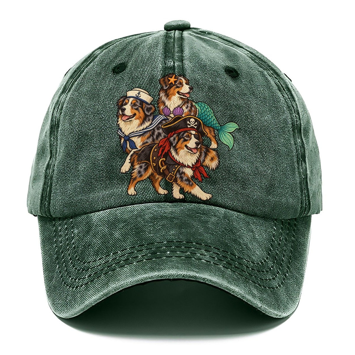 3 Australian Shepherds In Halloween Costumes Hdp 31 Parade Lineup Halloween Dog Parade Classic Cap – Forest Mist