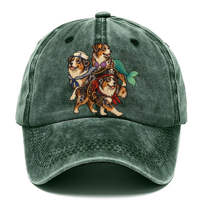 3 Australian Shepherds In Halloween Costumes Hdp 31 Parade Lineup Halloween Dog Parade Classic Cap – Forest Mist