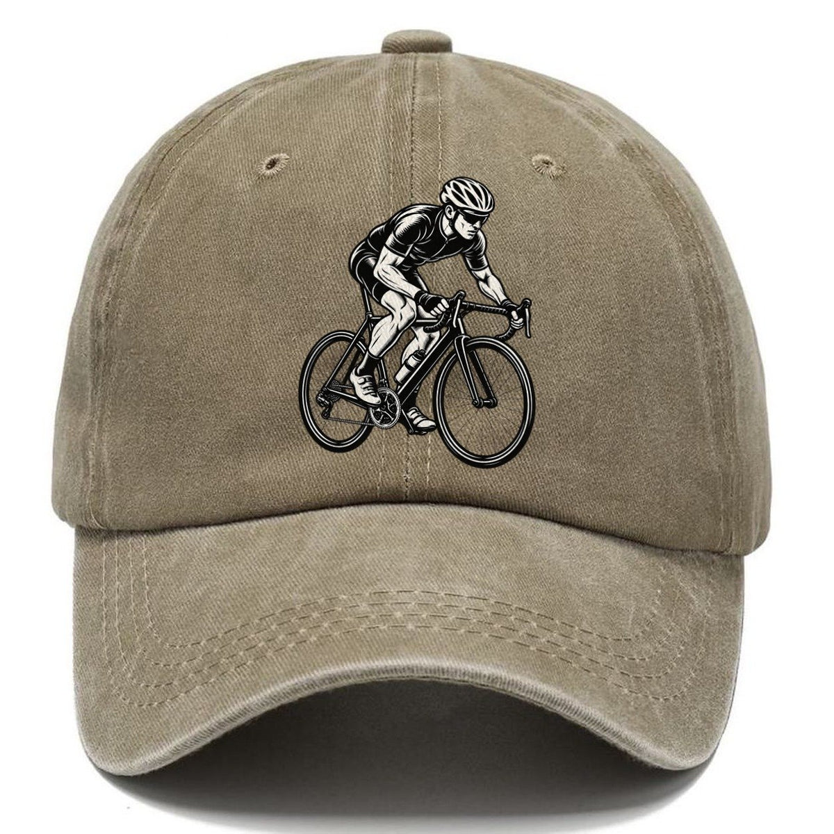 Road Cyclist Out Of Saddle Global Sports Ink Figures Classic Cap – Warm Sand