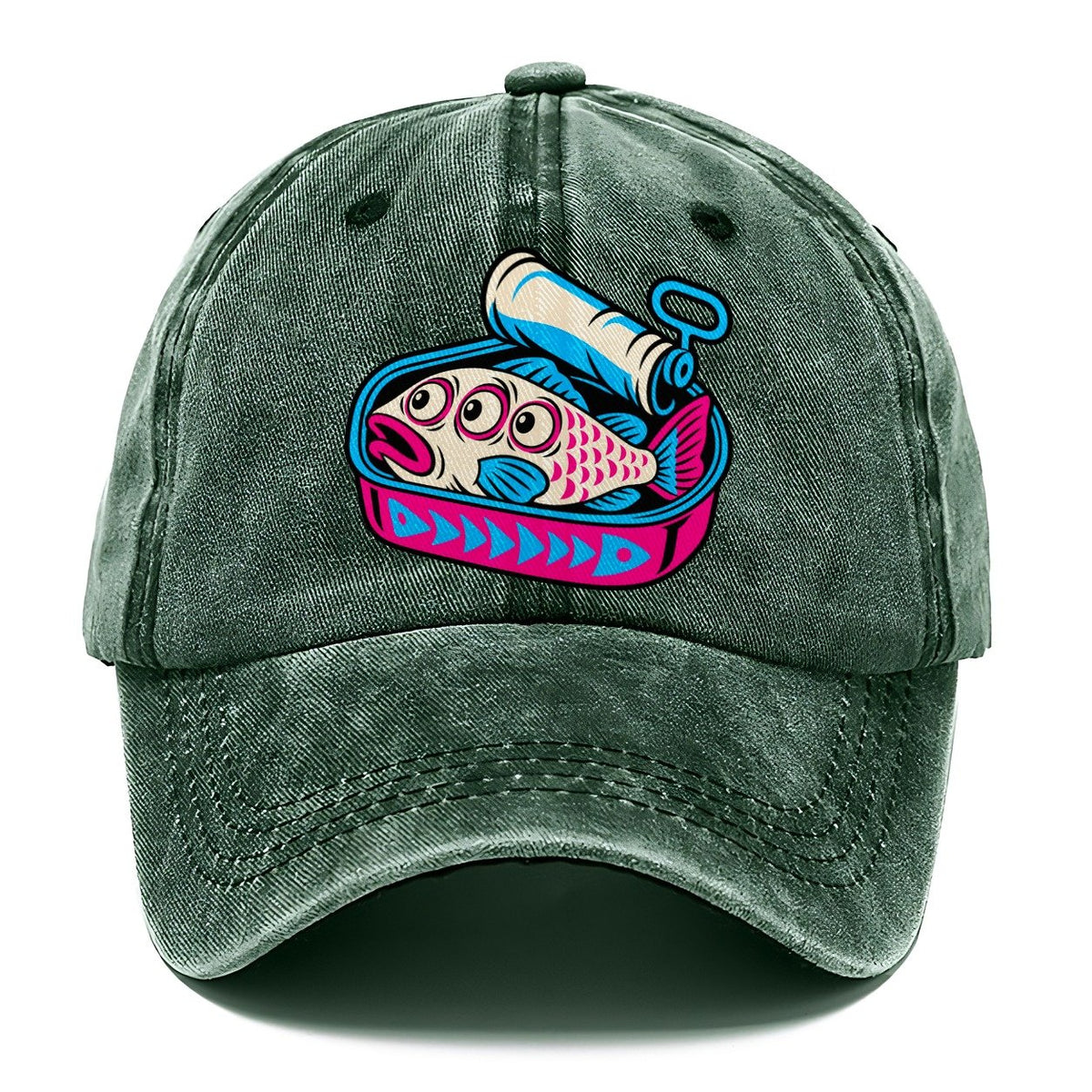 Three Eyed Sardine Tin Crazy Styles Classic Cap – Forest Mist