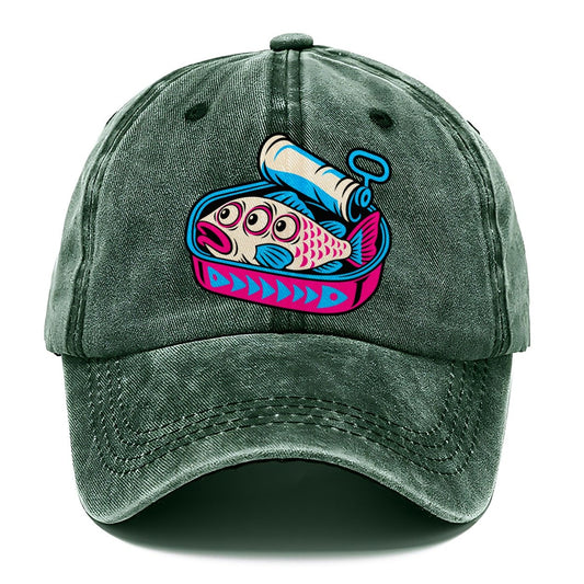 Three Eyed Sardine Tin Crazy Styles Classic Cap – Forest Mist