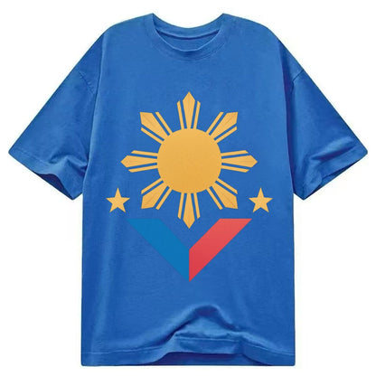 Philippines Flag Sun And Classic T-shirt – Blue