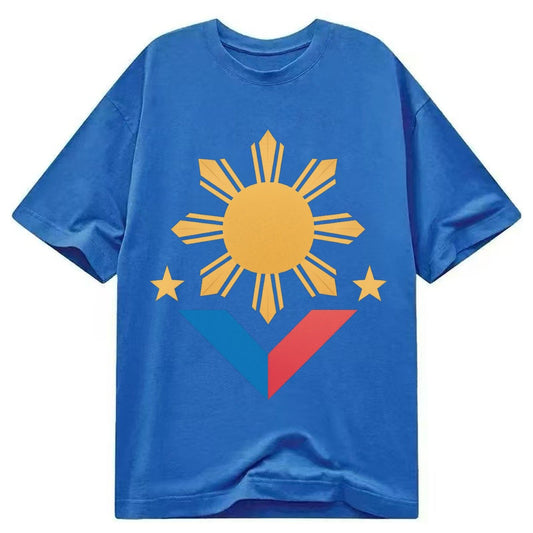 Philippines Flag Sun And Classic T-shirt – Blue