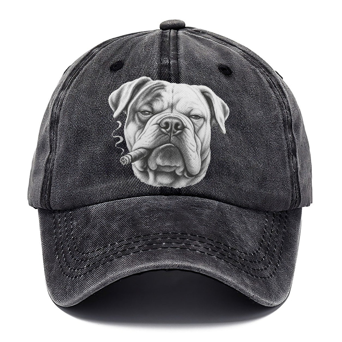 American Bulldog A Lit Cigar Smoking Dogs Smoking Dogs Portraits Classic Cap – Graphite