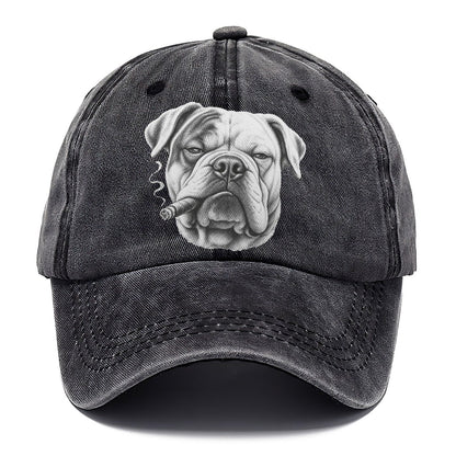 American Bulldog A Lit Cigar Smoking Dogs Smoking Dogs Portraits Classic Cap – Graphite