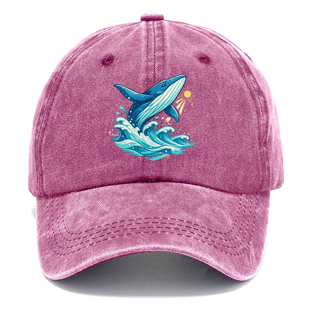 Vintage Whale Ocean Waves Classic Cap – Dusty Rose