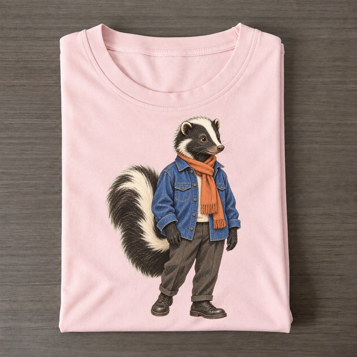 Striped Skunk Wardrobe Portrait Wild Wardrobe Portraits Classic T-shirt – Pink