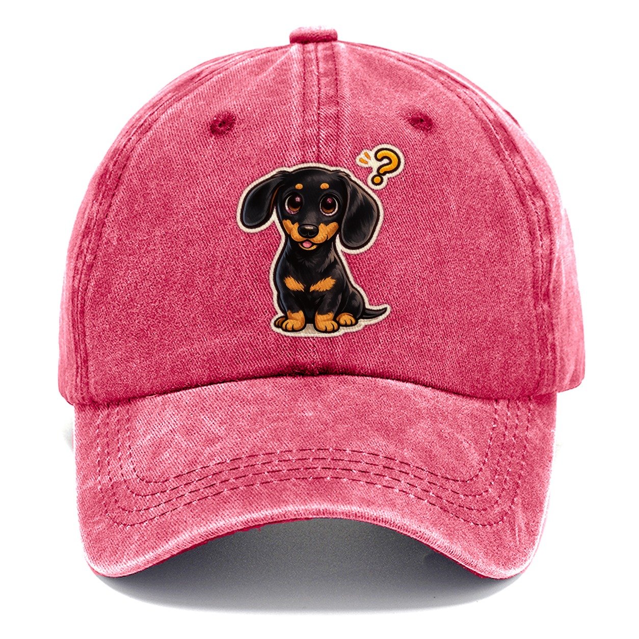 Confused Dachshund Questioning Everything Classic Cap – Pomegranate Blush