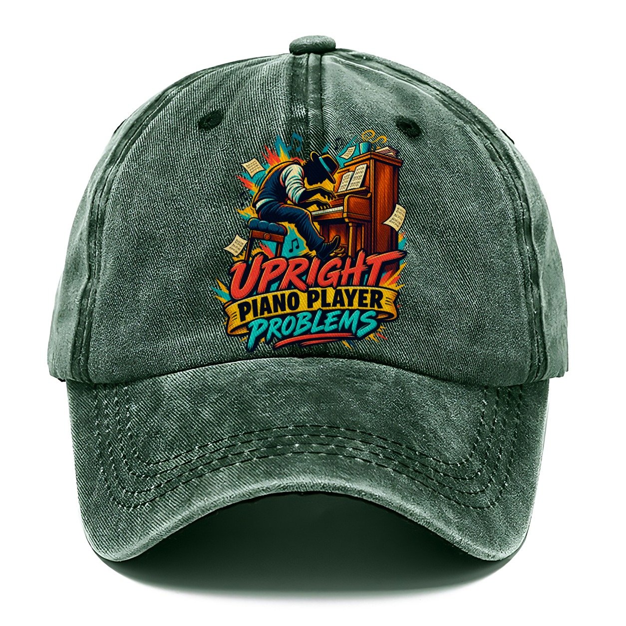 Upright Piano Player Problems Music Instruments Classic Cap – Forest Mist