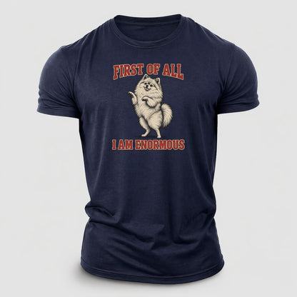 Pomeranian Dog Declarations Cotton T-Shirt – Navy
