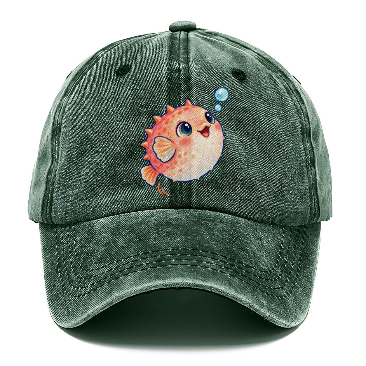 Pufferfish Bubble Bounce Sea Sprite Classic Cap – Forest Mist