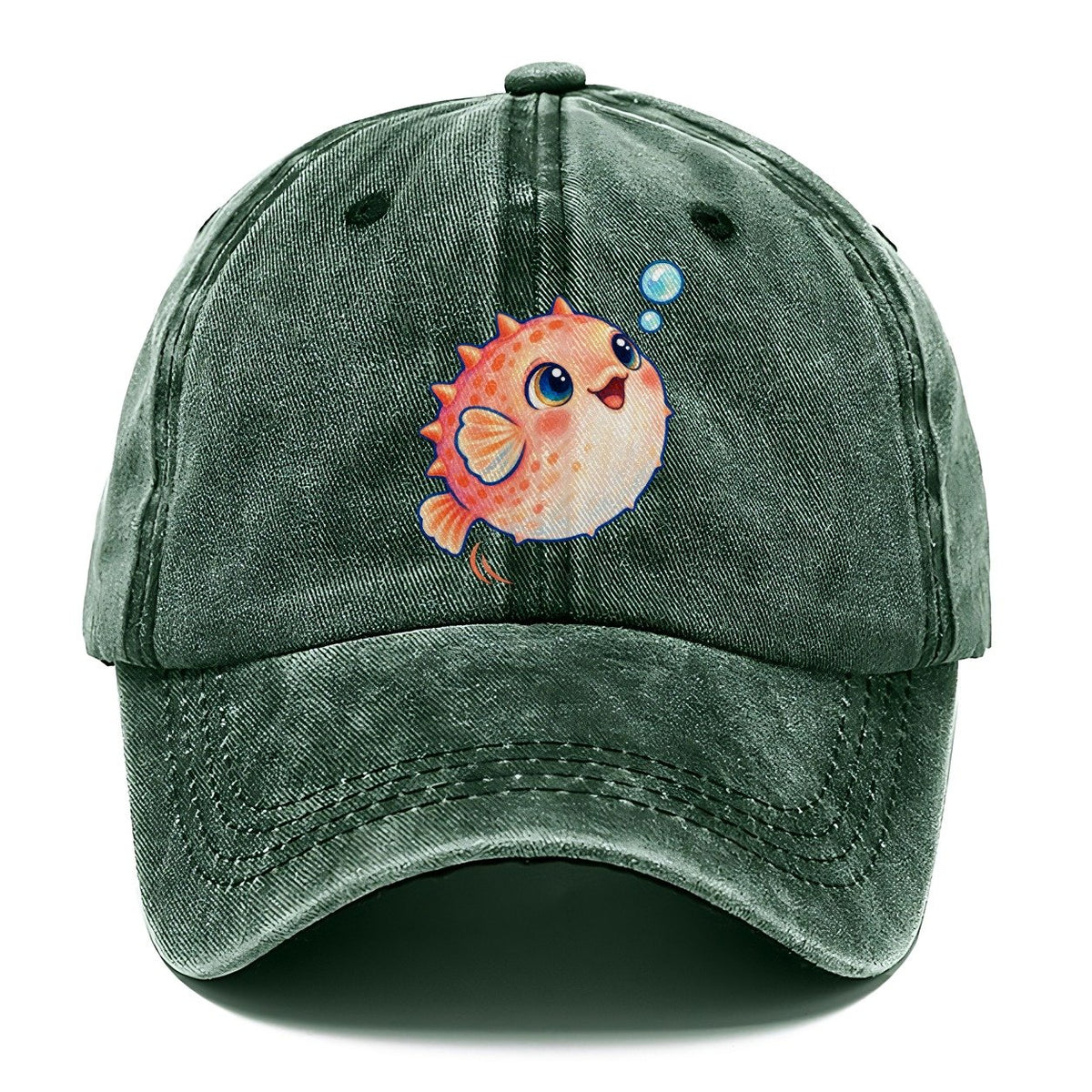 Pufferfish Bubble Bounce Sea Sprite Classic Cap – Forest Mist