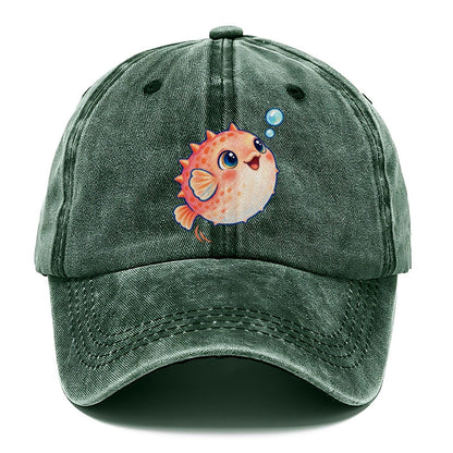 Pufferfish Bubble Bounce Sea Sprite Classic Cap – Forest Mist
