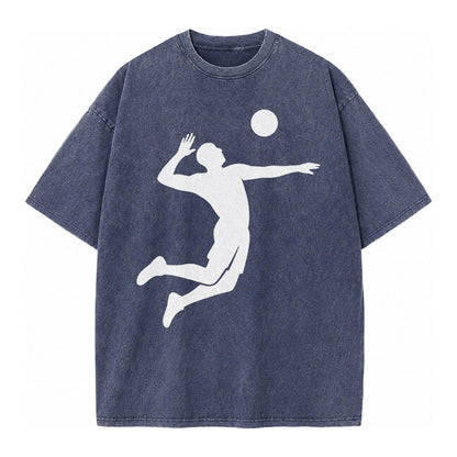 Volleyball Spike Vintage T-shirt – Blue