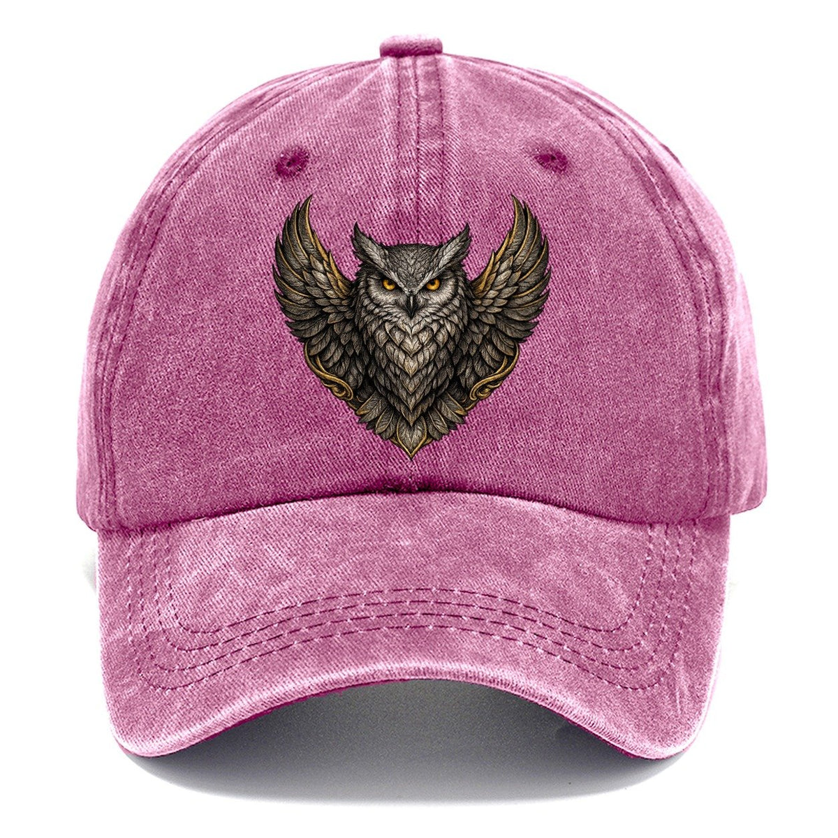 Gold-Accented Owl Crest Classic Cap – Dusty Rose