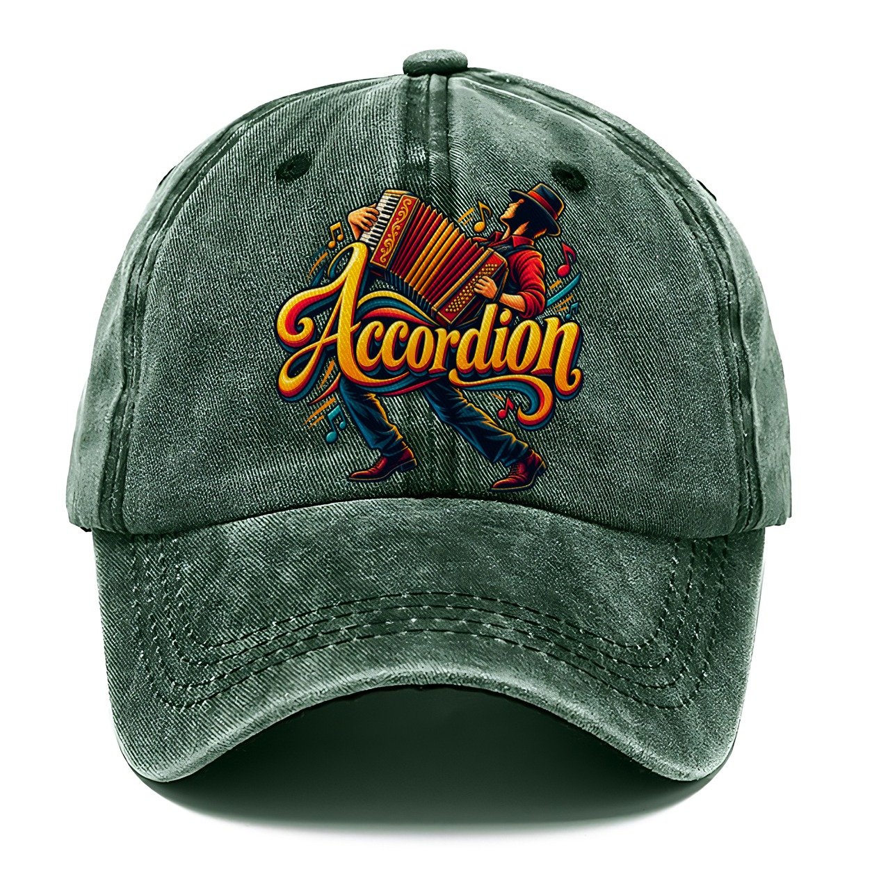 Accordion Wordmark Music Instruments Classic Cap – Forest Mist