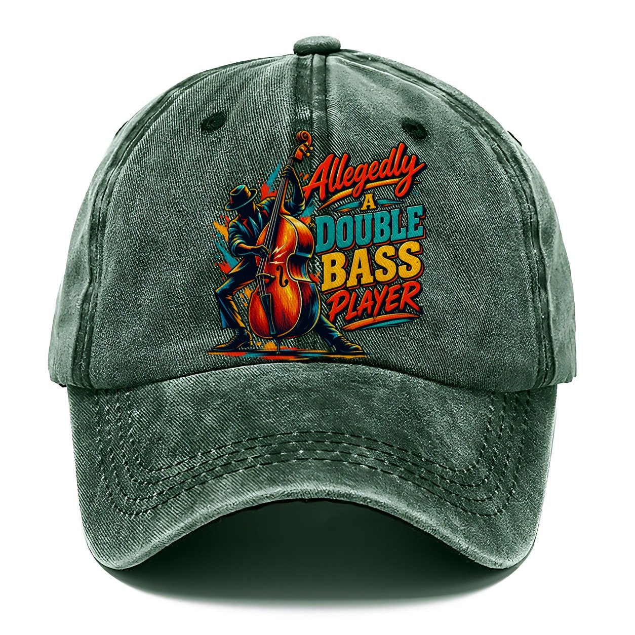 Allegedly A Double Bass Player Music Instruments Classic Cap – Forest Mist