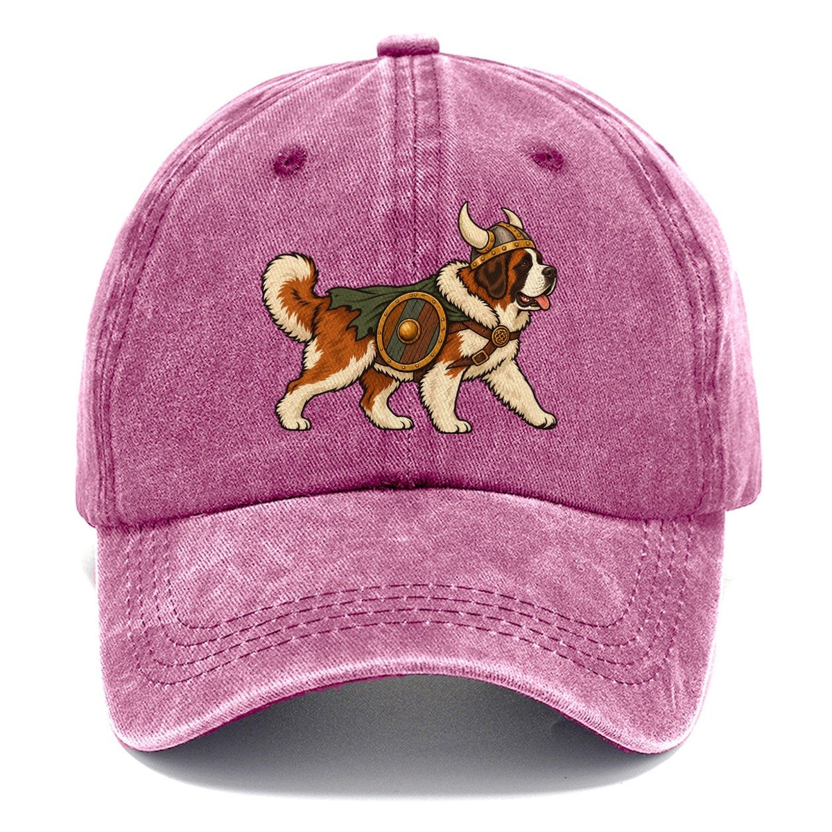 One Saint Bernard In Halloween Costume Viking Costume With A Horned Helmet And Small Shield Halloween Dog Parade Classic Cap – Dusty Rose
