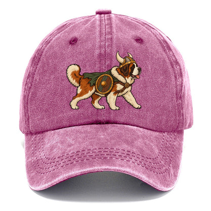 One Saint Bernard In Halloween Costume Viking Costume With A Horned Helmet And Small Shield Halloween Dog Parade Classic Cap – Dusty Rose