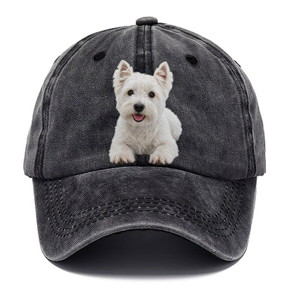 West Highland White Terrier Westie Lying Down Top Breeds Classic Cap – Graphite