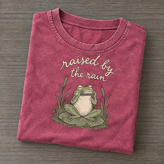Harmonica In The Reeds Pond Folk Vintage T-shirt – Raspberry