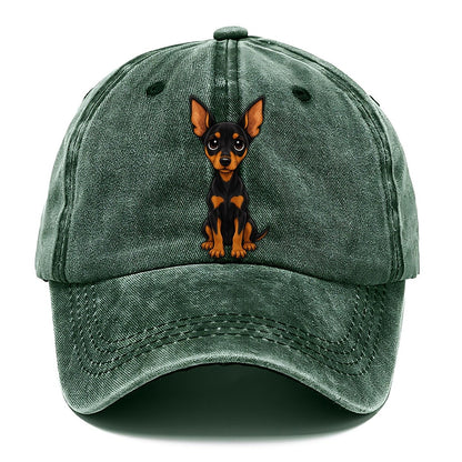 Miniature Pinscher Sitting Sweetheart Classic Cap – Forest Mist