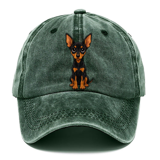 Miniature Pinscher Sitting Sweetheart Classic Cap – Forest Mist