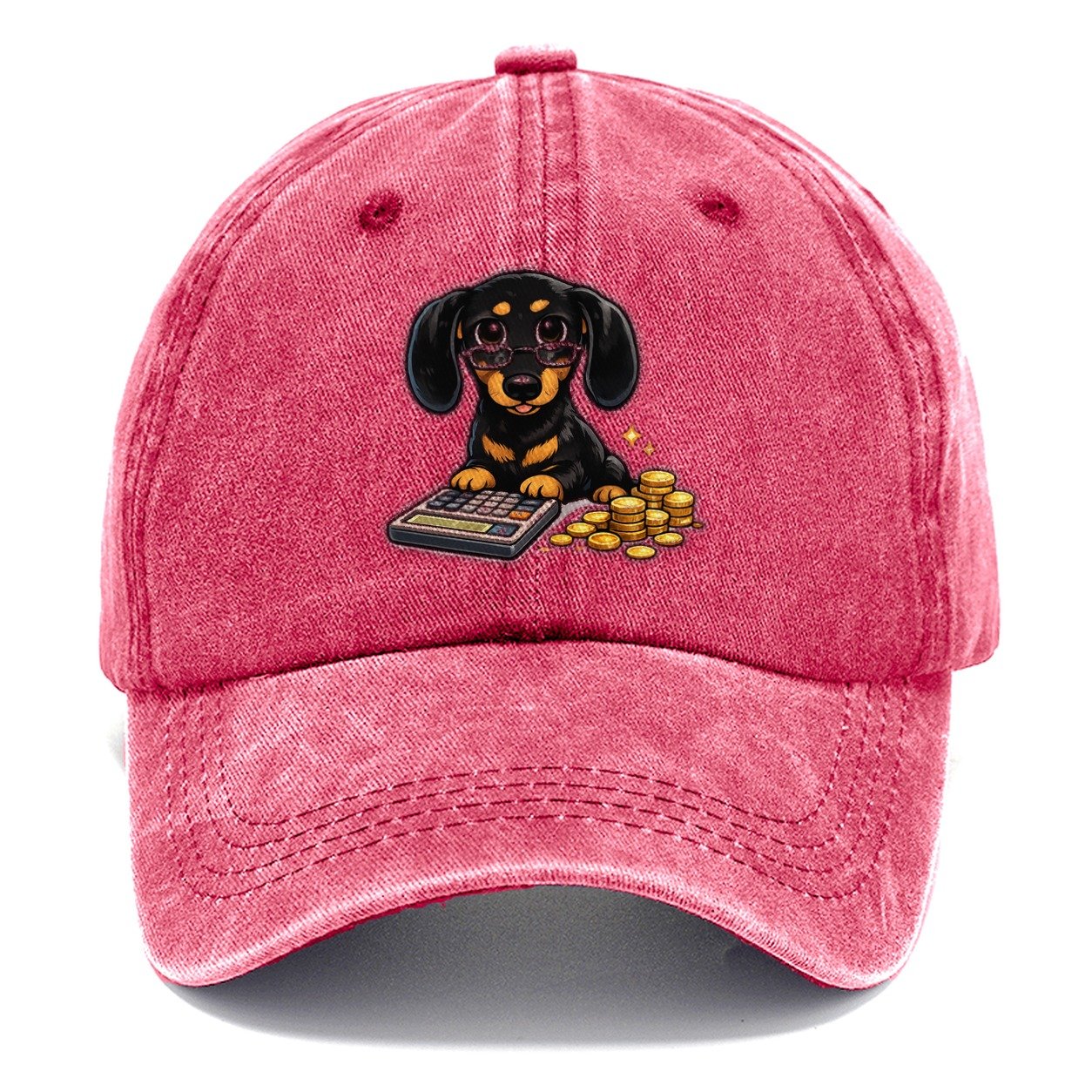 Dachshund Accountant Calculator Classic Cap – Pomegranate Blush