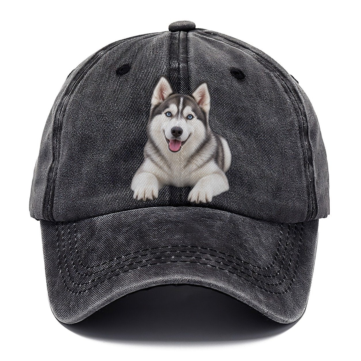 Siberian Husky Lying Down Top Breeds Classic Cap – Graphite