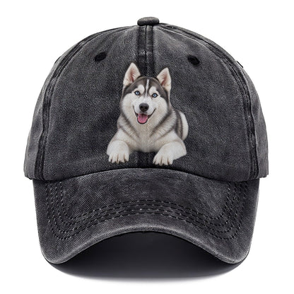 Siberian Husky Lying Down Top Breeds Classic Cap – Graphite