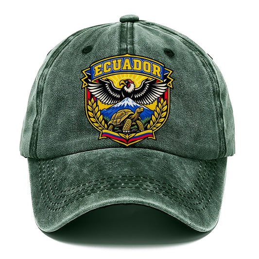Ecuador Retro Badge Country Logos Classic Cap – Forest Mist