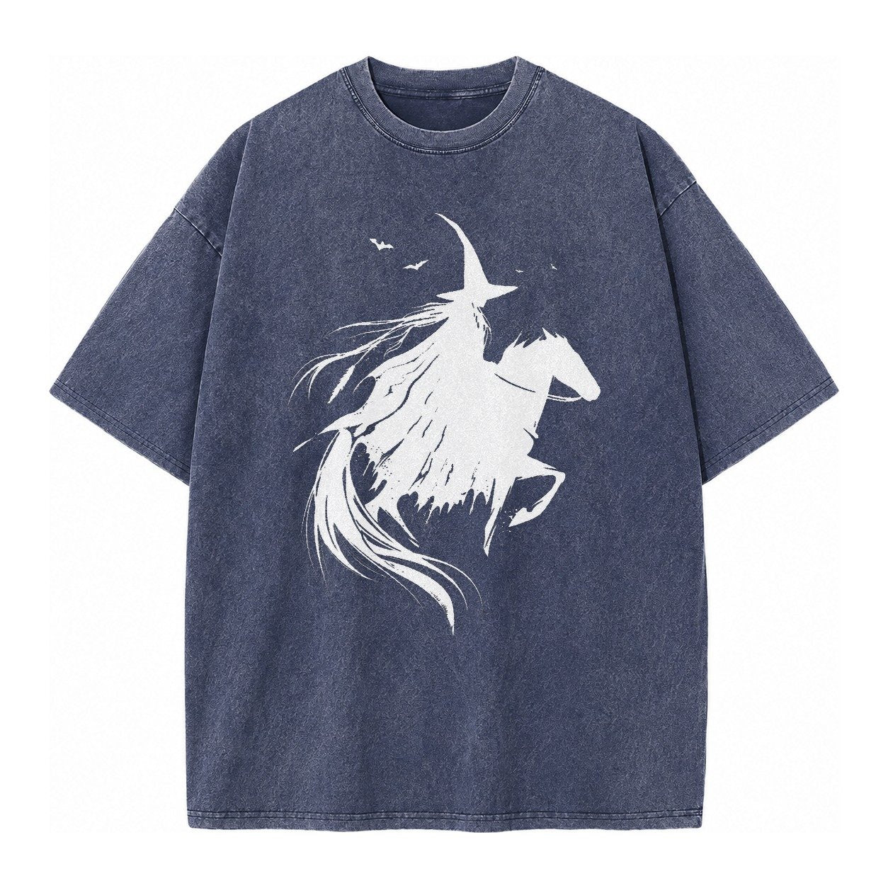 Witch On Horse Vintage T-shirt – Blue
