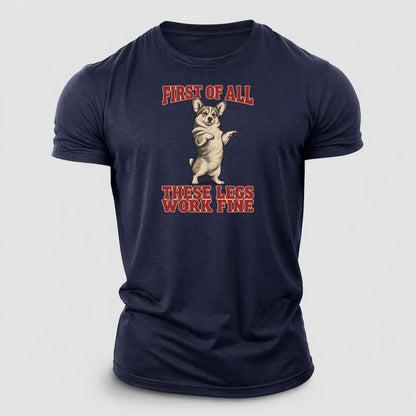 Pembroke Welsh Corgi Dog Declarations Cotton T-Shirt – Navy