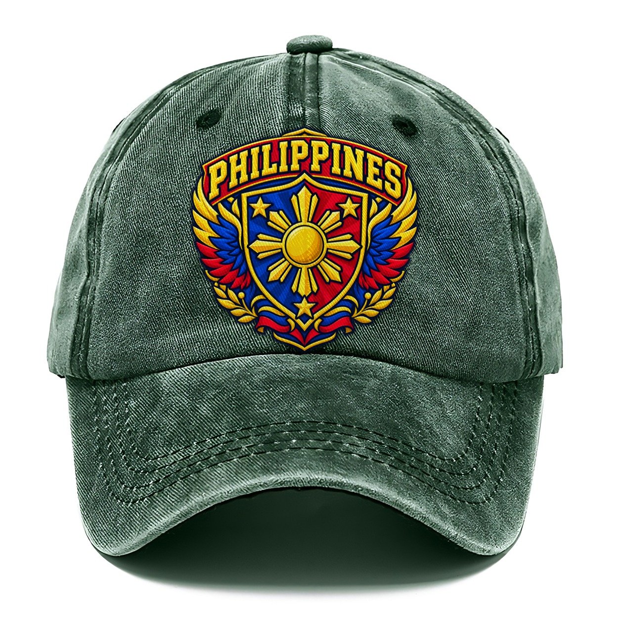 Philippines Retro Badge Country Logos Classic Cap – Forest Mist