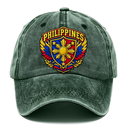 Philippines Retro Badge Country Logos Classic Cap – Forest Mist