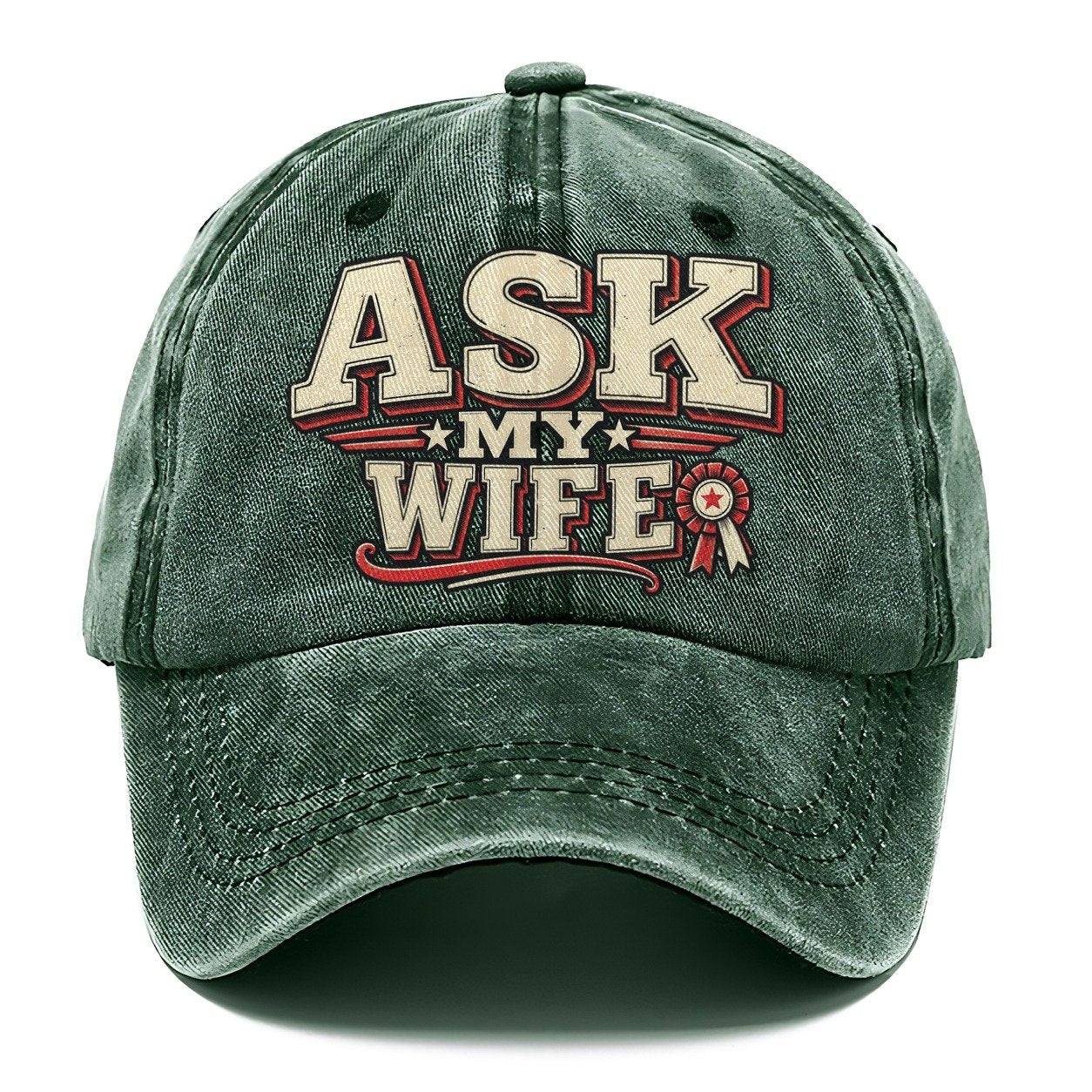 Ask My Wife American Wit Classic Cap – Forest Mist