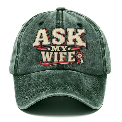 Ask My Wife American Wit Classic Cap – Forest Mist