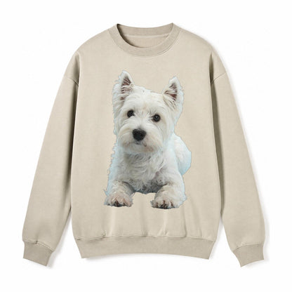 West Highland White Terrier Fleece Sweatshirt – Light Khaki