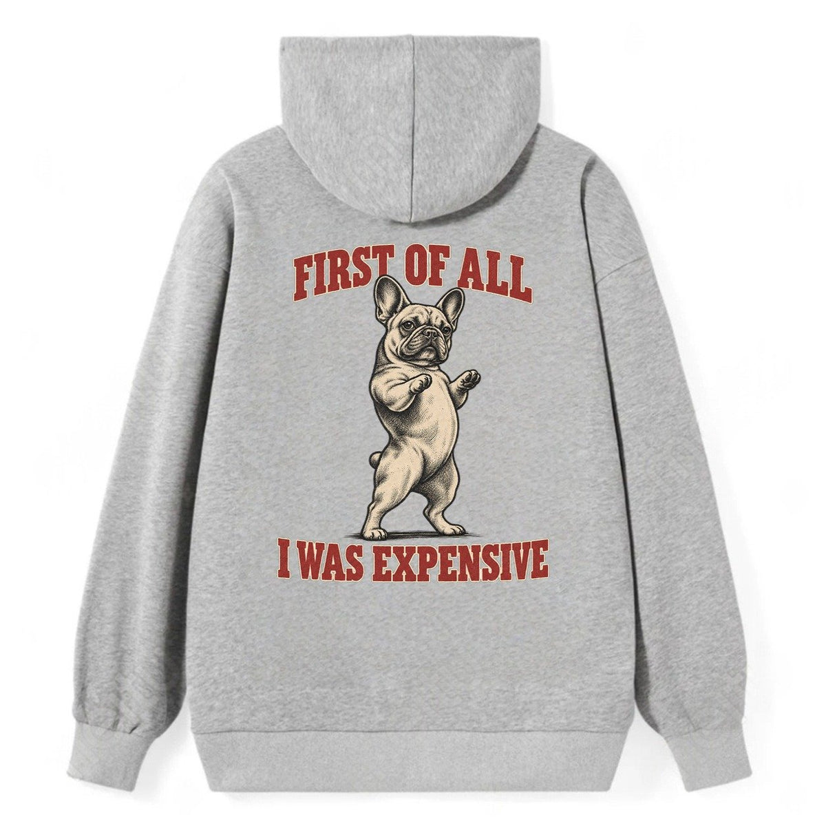 French Bulldog Dog Declarations Classic Pullover Hoodie – Grey