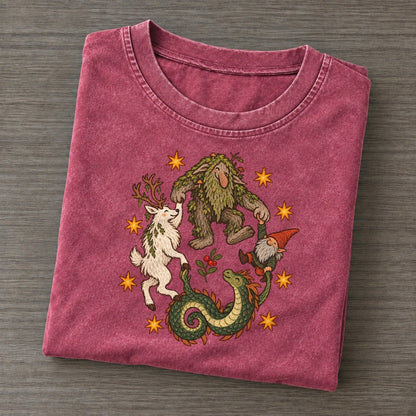 Northern Woods Waltz Cryptid Hoedown Vintage T-shirt – Raspberry
