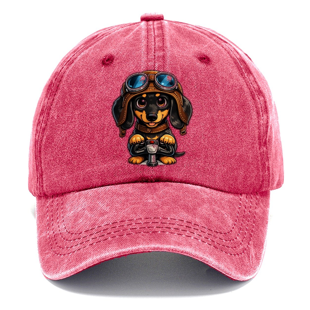 Dachshund Pilot Flying High Classic Cap – Pomegranate Blush